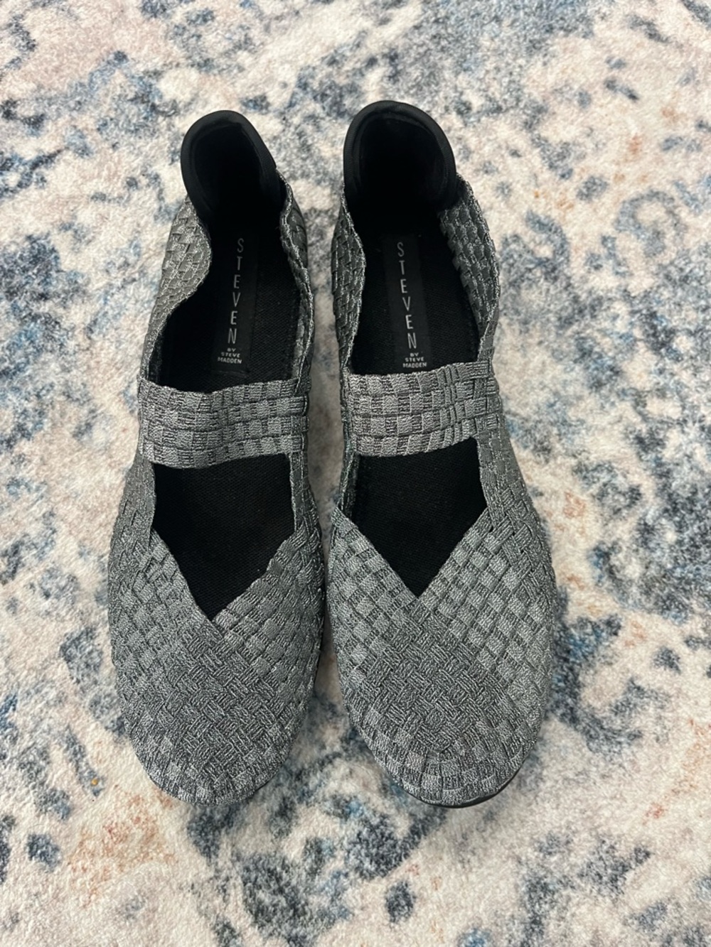 Steve Madden Gray Woven Mary Jane Flats